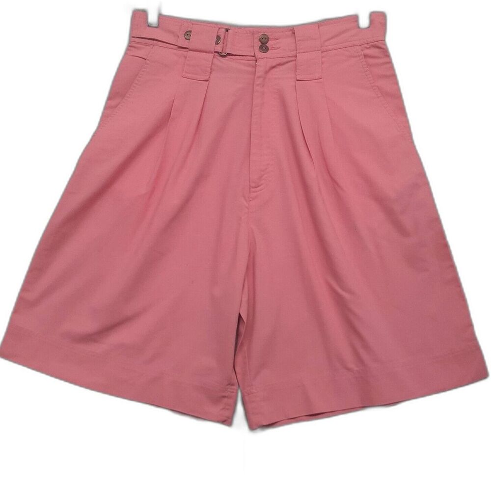 Victoria Harbor Women Sz 13/14 Pleated Pink Culotte Shorts High Waisted VTG 80s